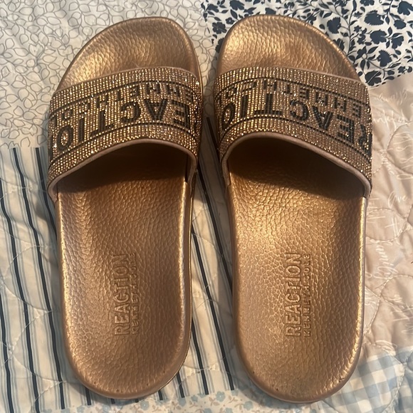 Kenneth Cole BLING bronze slides Used - Picture 3 of 3